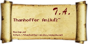 Thanhoffer Anikó névjegykártya